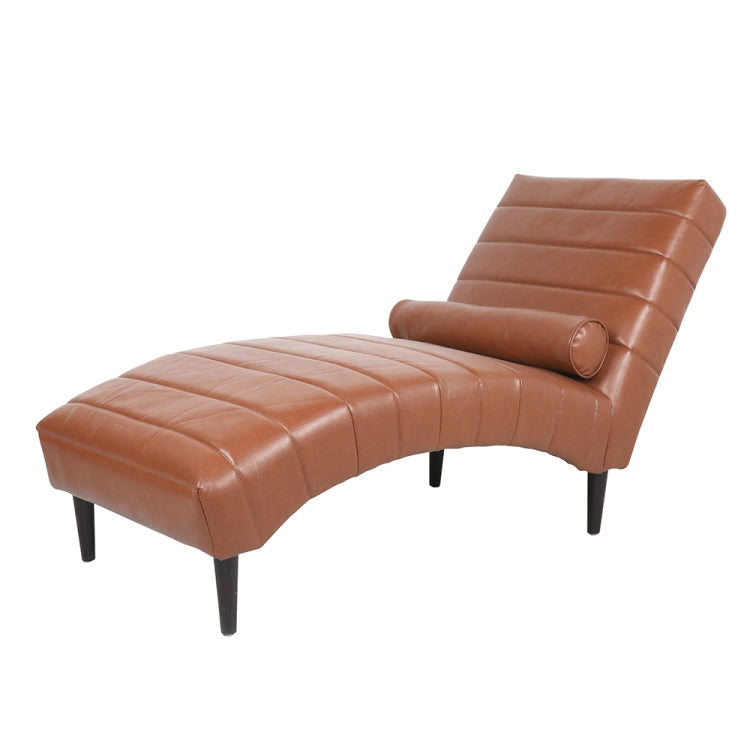 [US Warehouse] Artificial Leather Chaise Longue Single Recliner Sofa Chair with Lumbar Pillow, Size: 60.5 x 33.5 x 27 inch