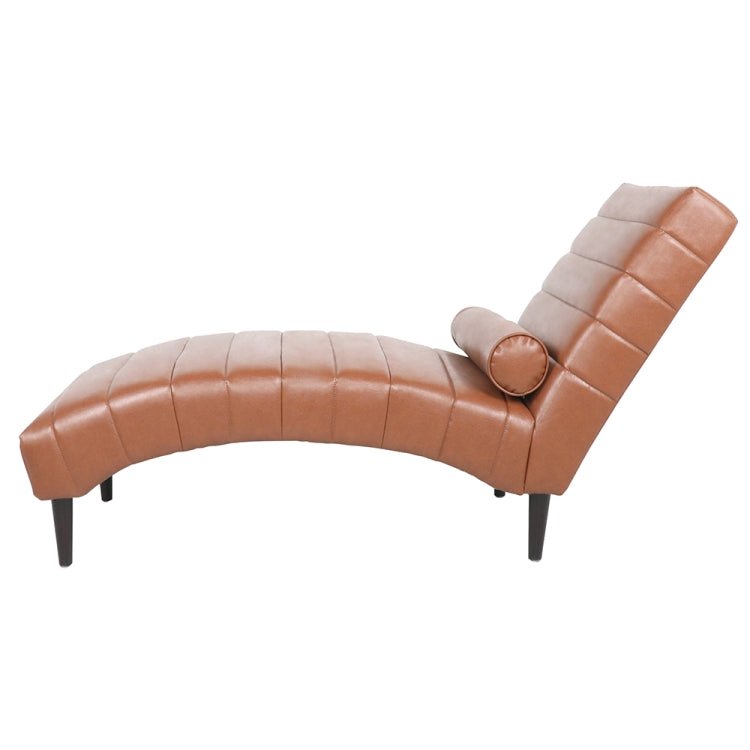 [US Warehouse] Artificial Leather Chaise Longue Single Recliner Sofa Chair with Lumbar Pillow, Size: 60.5 x 33.5 x 27 inch