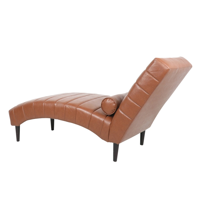 [US Warehouse] Artificial Leather Chaise Longue Single Recliner Sofa Chair with Lumbar Pillow, Size: 60.5 x 33.5 x 27 inch
