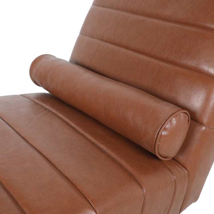 [US Warehouse] Artificial Leather Chaise Longue Single Recliner Sofa Chair with Lumbar Pillow, Size: 60.5 x 33.5 x 27 inch