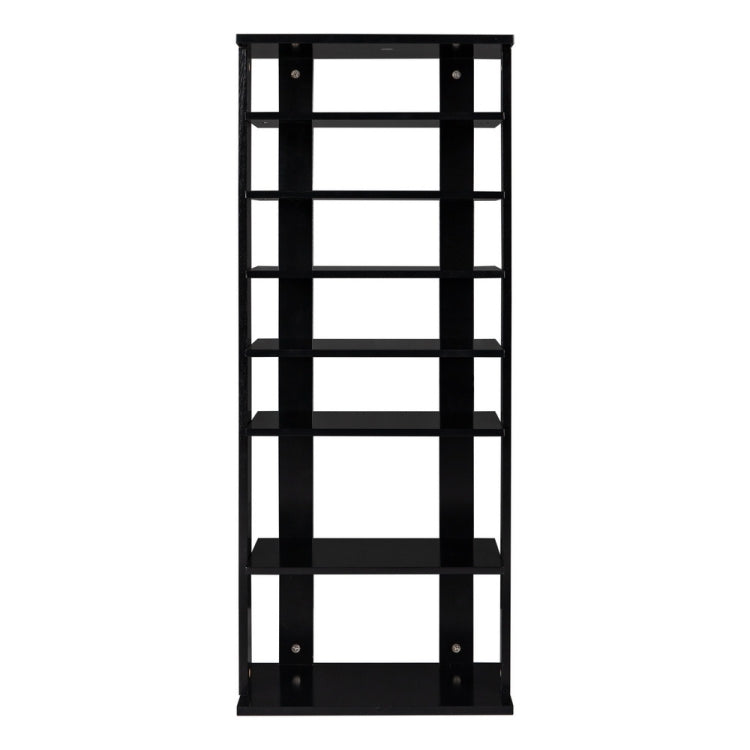 [US Warehouse] 7-layer Widened Corner Wooden Shoe Rack Storage Shelf, Size: 43.5 x 17.91 x 10.63 inch