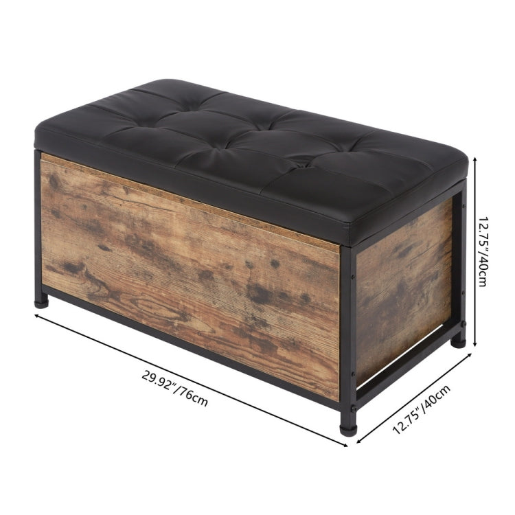 [US Warehouse] PU Leather Flipped Storage Stool Ottoman, Size: 76 x 40 x 40cm