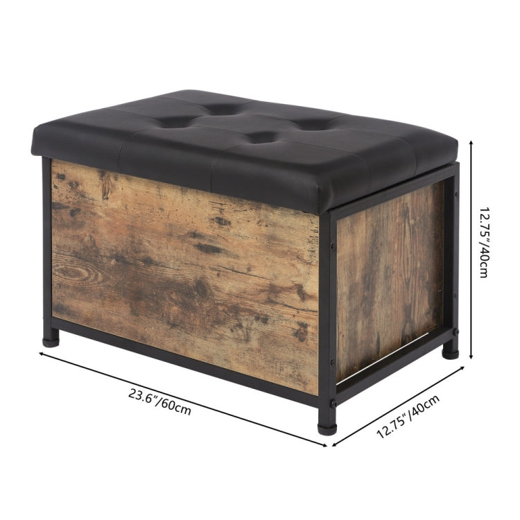 [US Warehouse] PU Leather Flipped Storage Stool Ottoman, Size: 60 x 40 x 40cm