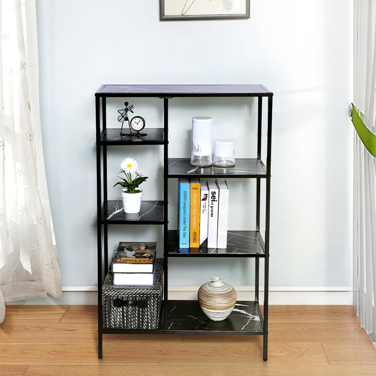 [US Warehouse] Iron Vertical Bookshelf Asymmetric Storage Shelf, Size: 43.23 x 27.56 x 11.81 inch