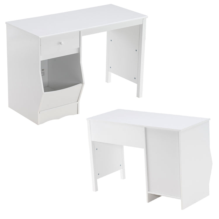 [US Warehouse] B-style Painted Wooden Student Desk with Drawer & Storage Shelf