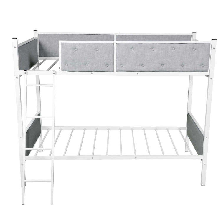 [US Warehouse] Household Twin Bunk Bed with Ladder (Grey)