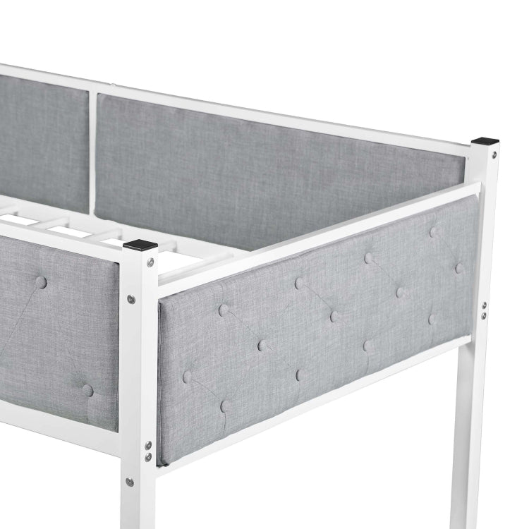 [US Warehouse] Household Twin Bunk Bed with Ladder (Grey)