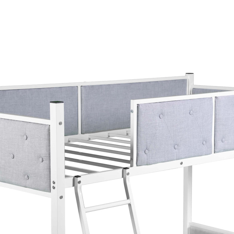 [US Warehouse] Household Twin Bunk Bed with Ladder (Grey)