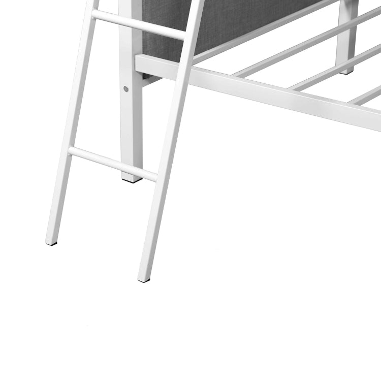 [US Warehouse] Household Twin Bunk Bed with Ladder (Grey)