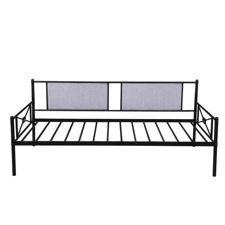 [US Warehouse] Household Metal Daybed with Upholstered Sideboard (Black)