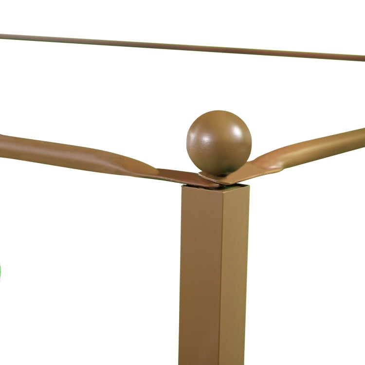 [US Warehouse] Household Queen Canopy Metal Four-poster Bed Frame (Brass)