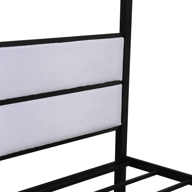 [US Warehouse] Household Queen Canopy Metal Four-poster Bed Frame (Black)