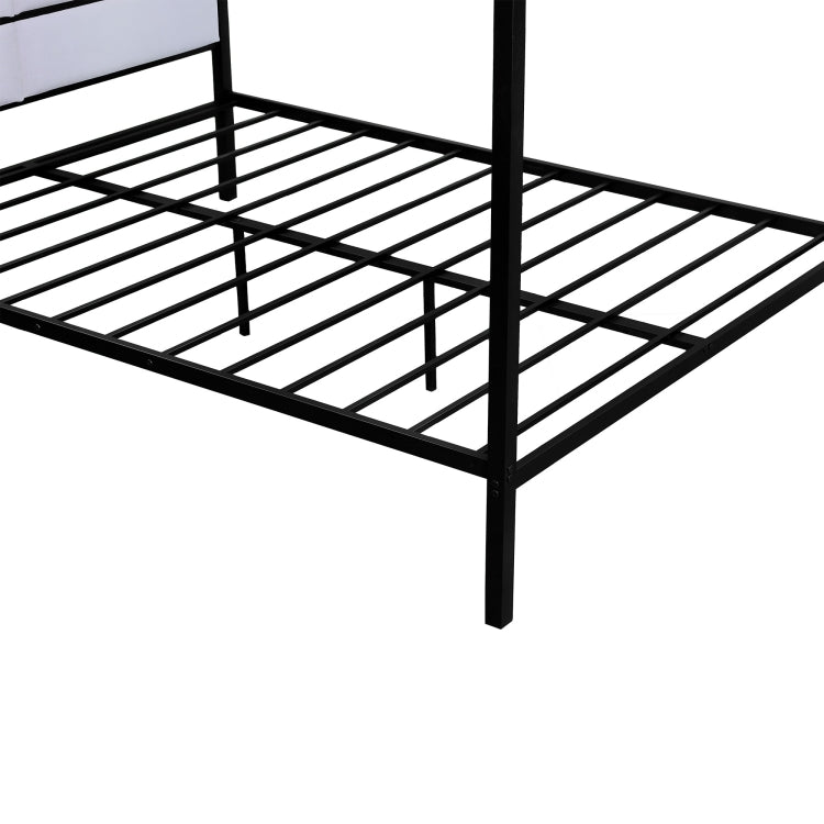 [US Warehouse] Household Queen Canopy Metal Four-poster Bed Frame (Black)