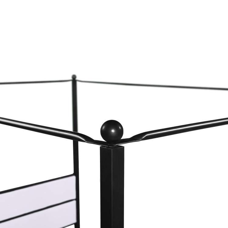 [US Warehouse] Household Queen Canopy Metal Four-poster Bed Frame (Black)