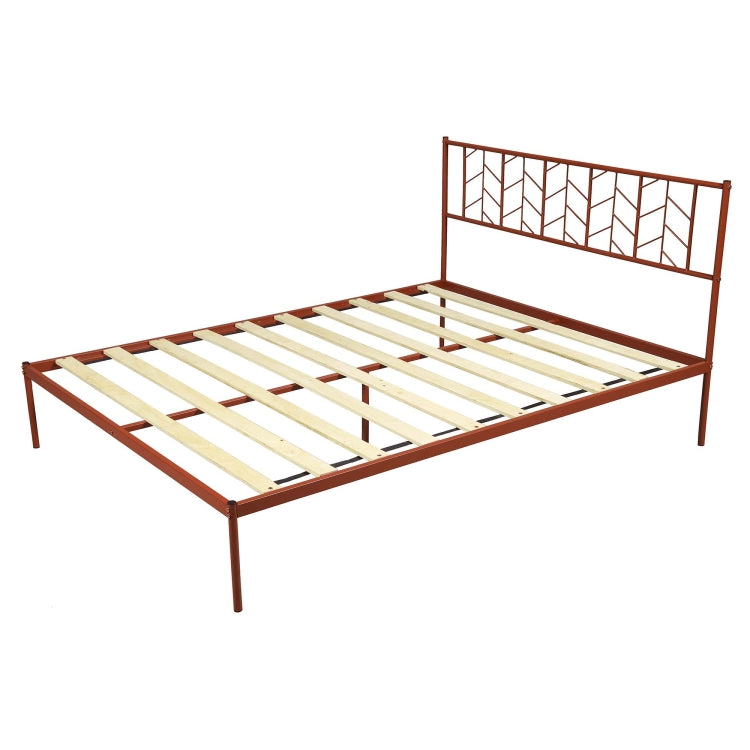 [US Warehouse] Household Retro Queen Metal Bed Frame (Antique Copper)
