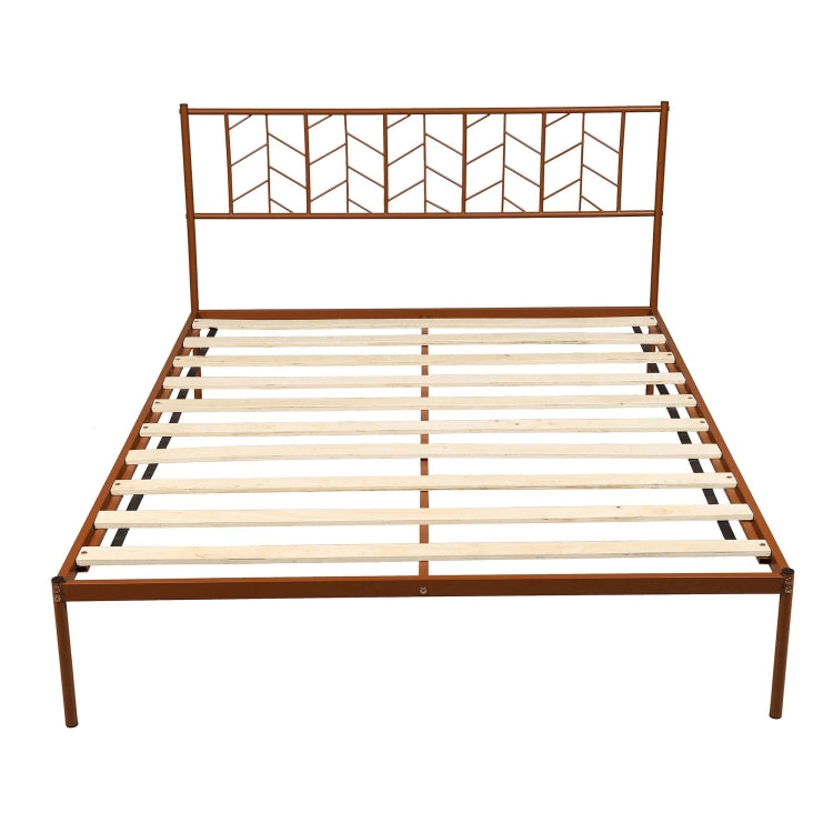 [US Warehouse] Household Retro Queen Metal Bed Frame (Antique Copper)