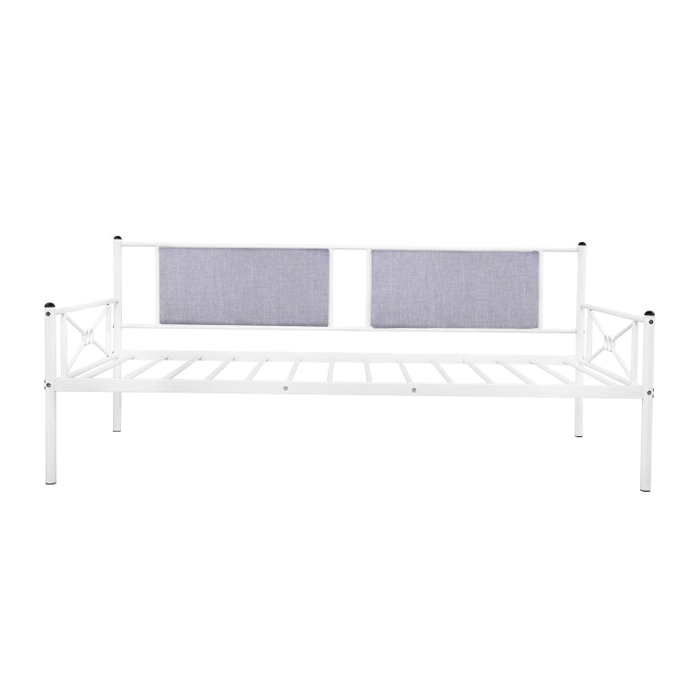 [US Warehouse] Household Metal Daybed with Upholstered Sideboard (Light Etoupe)