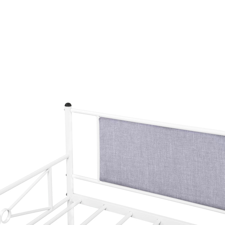 [US Warehouse] Household Metal Daybed with Upholstered Sideboard (Light Etoupe)