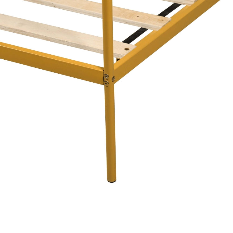 [US Warehouse] Household Retro Twin Metal Bed Frame (Gold)