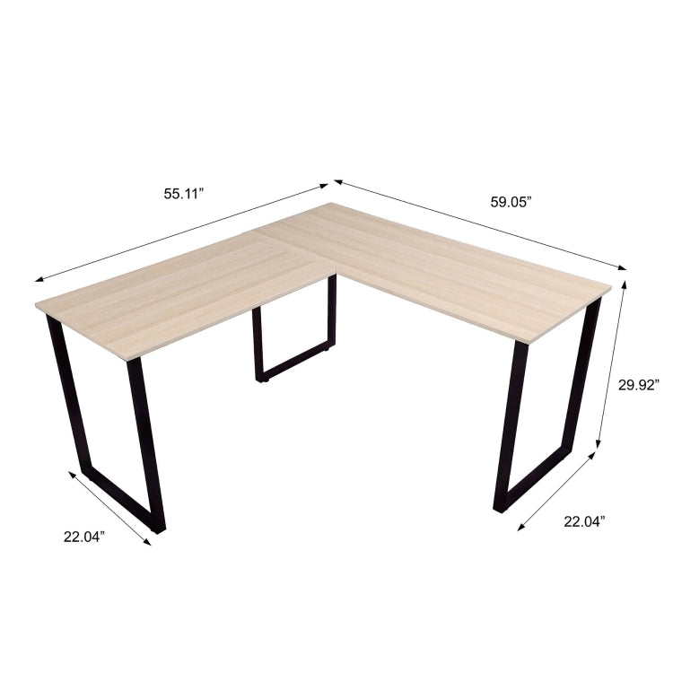 [US Warehouse] Home Office L-Shape Corner Table Computer Desk (Black Oak)