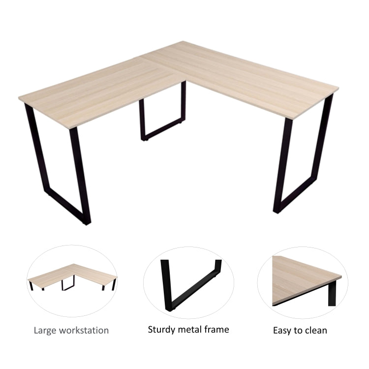 [US Warehouse] Home Office L-Shape Corner Table Computer Desk (Black Oak)