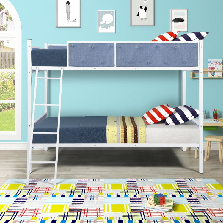 [US Warehouse] Household Twin Bunk Bed with Ladder (Blue)