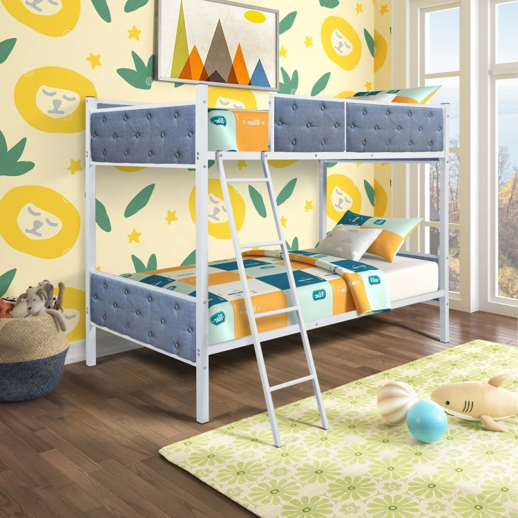 [US Warehouse] Household Twin Bunk Bed with Ladder (Blue)
