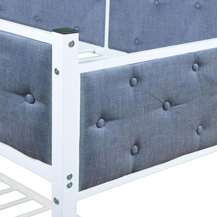 [US Warehouse] Household Twin Bunk Bed with Ladder (Blue)