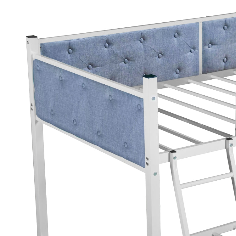 [US Warehouse] Household Twin Bunk Bed with Ladder (Blue)