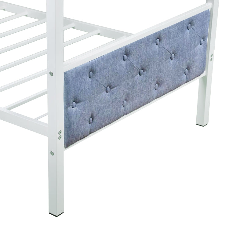 [US Warehouse] Household Twin Bunk Bed with Ladder (Blue)
