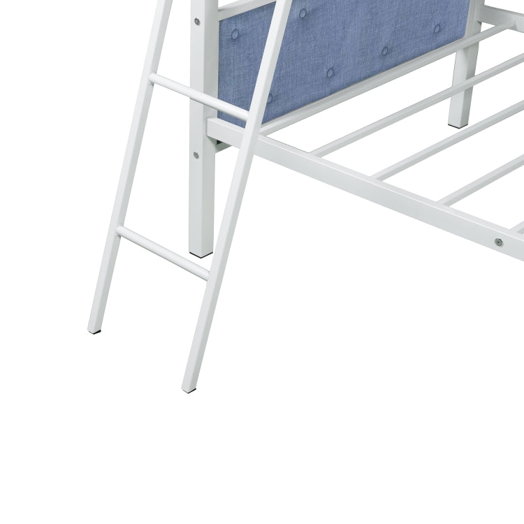 [US Warehouse] Household Twin Bunk Bed with Ladder (Blue)