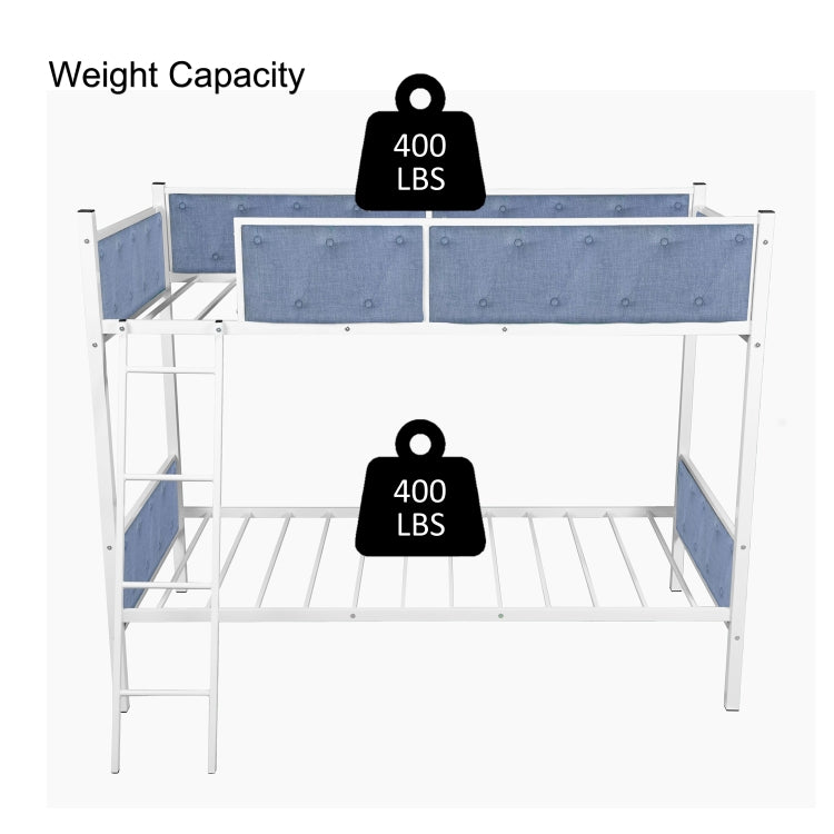 [US Warehouse] Household Twin Bunk Bed with Ladder (Blue)