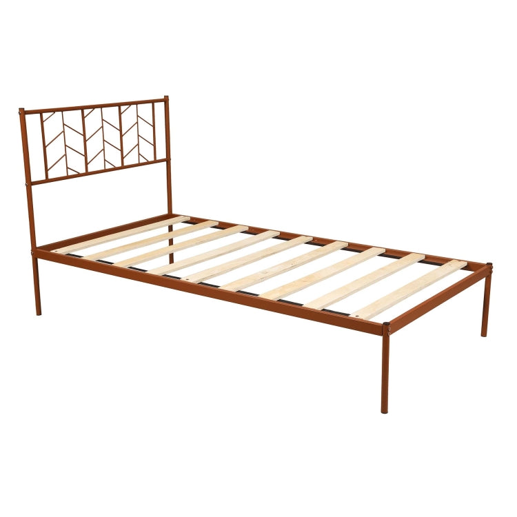 [US Warehouse] Household Retro Twin Metal Bed Frame (Antique Copper)