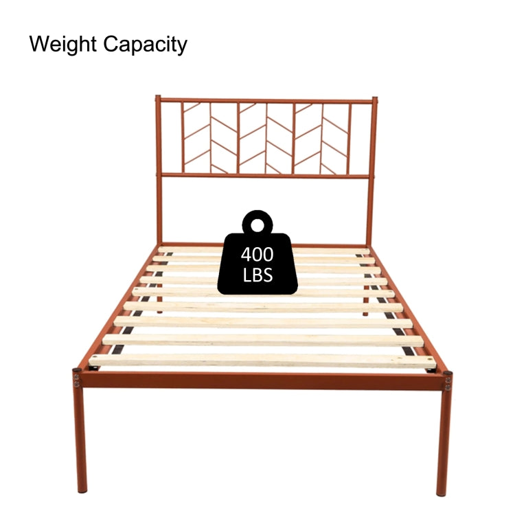 [US Warehouse] Household Retro Twin Metal Bed Frame (Antique Copper)