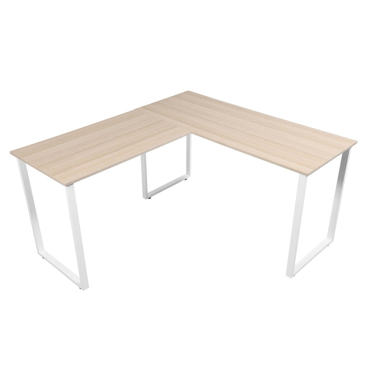 [US Warehouse] Home Office L-Shape Corner Table Computer Desk (White Oak)