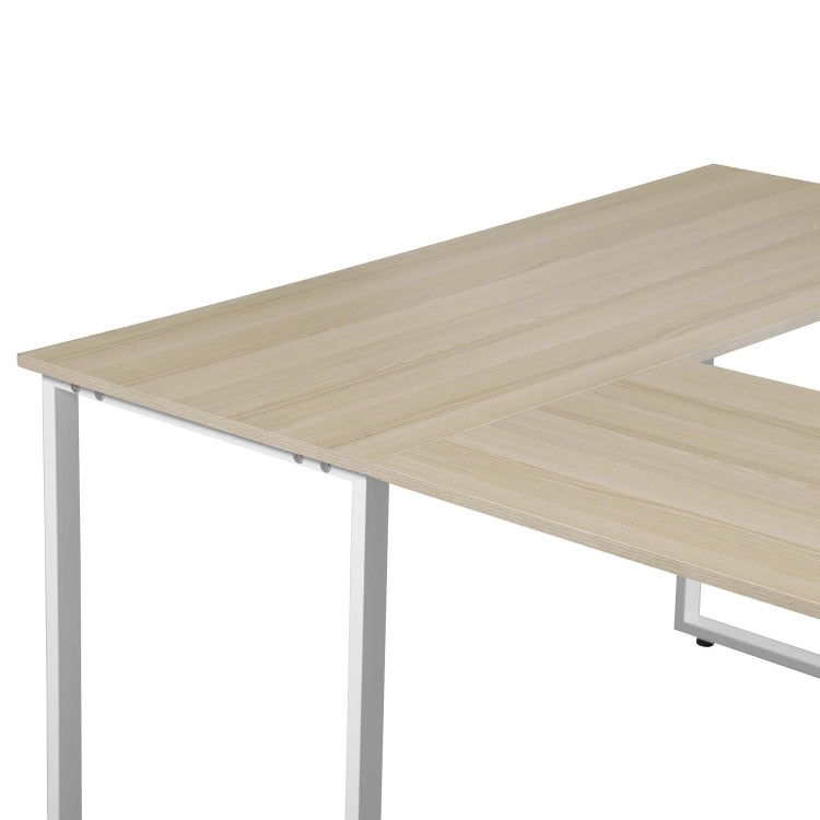 [US Warehouse] Home Office L-Shape Corner Table Computer Desk (White Oak)