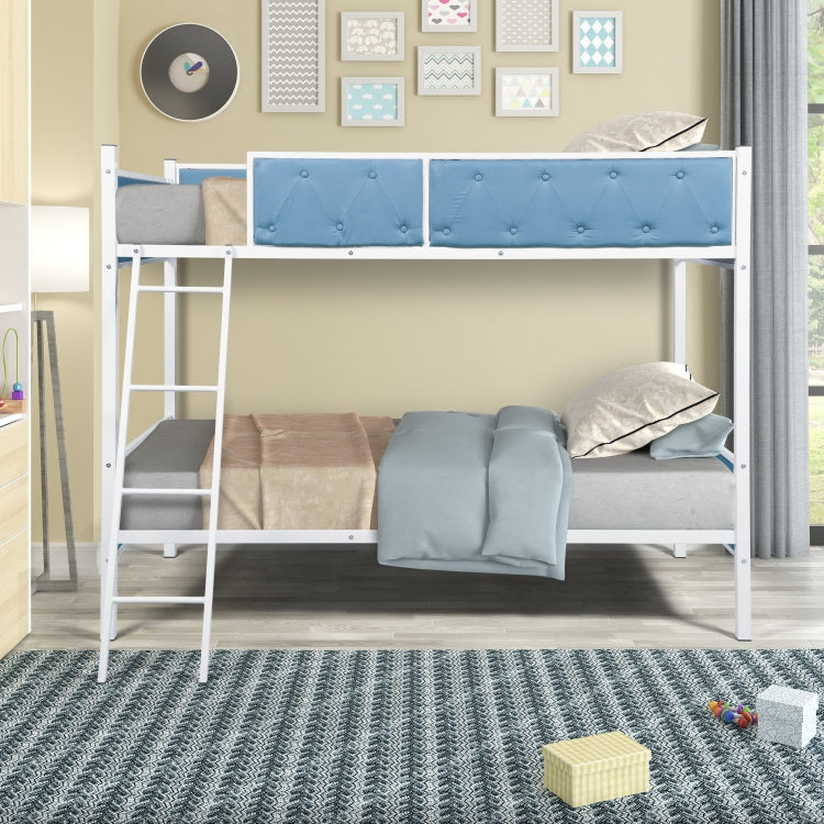 [US Warehouse] Household Twin Bunk Bed with Ladder (Light Blue)