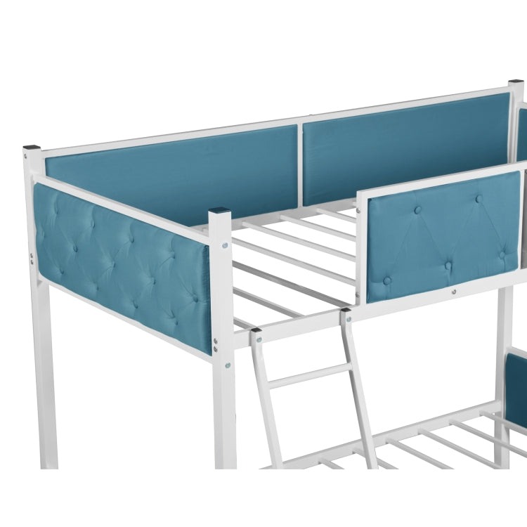 [US Warehouse] Household Twin Bunk Bed with Ladder (Light Blue)