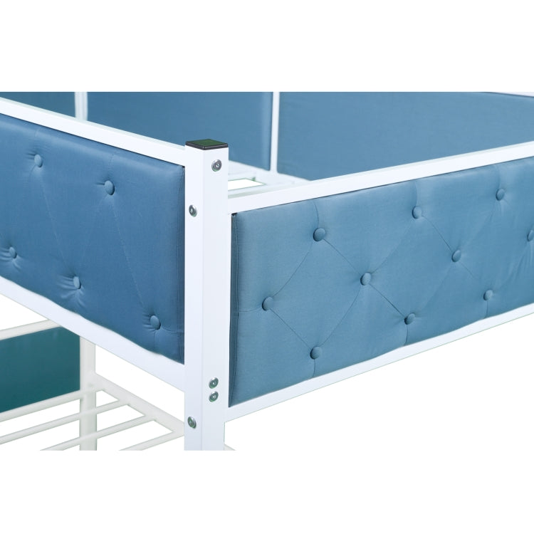 [US Warehouse] Household Twin Bunk Bed with Ladder (Light Blue)