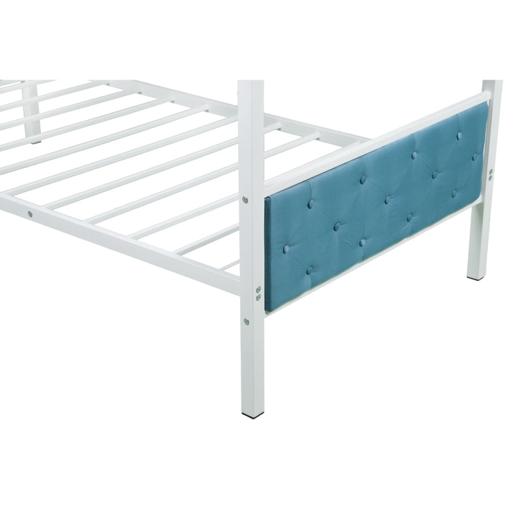 [US Warehouse] Household Twin Bunk Bed with Ladder (Light Blue)