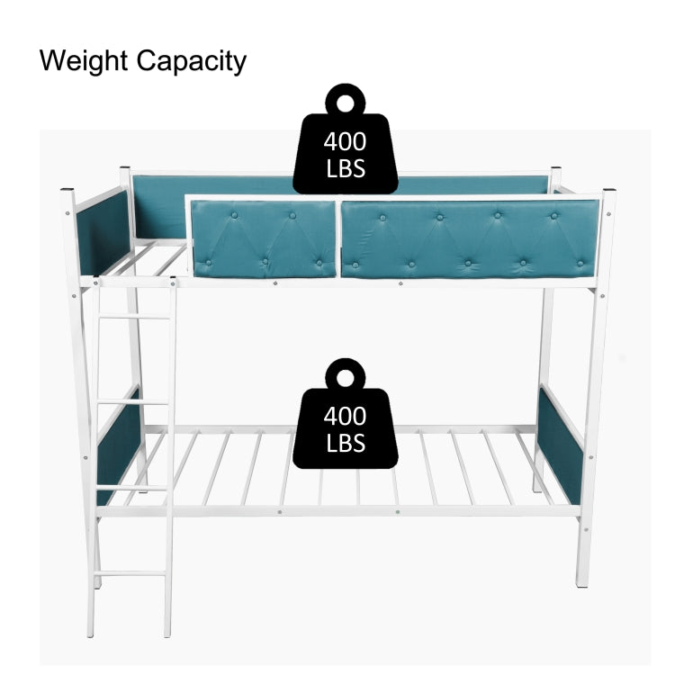 [US Warehouse] Household Twin Bunk Bed with Ladder (Light Blue)