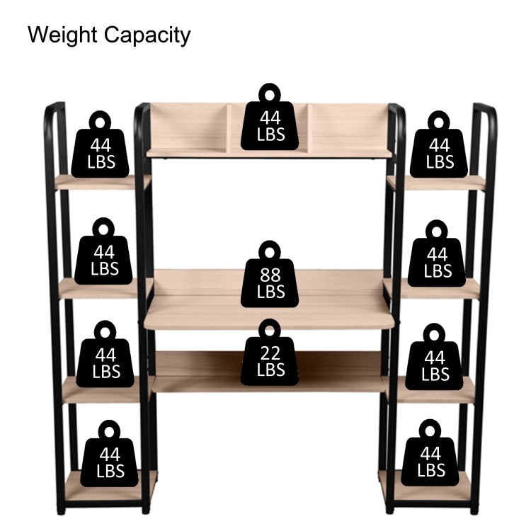 [US Warehouse] Multi-function Work Station Desk Computer Table with Storage Rack