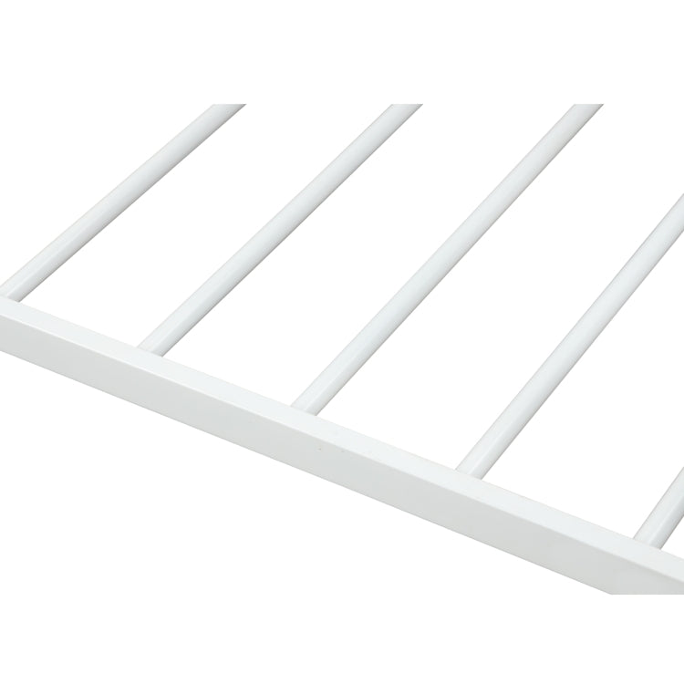 [US Warehouse] Household Twin Metal Bunk Bed with Two-side Ladders (White)