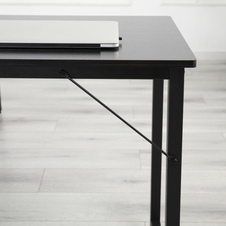 [US Warehouse] Home Office School L-Shape Corner Table Computer Desk (Black)