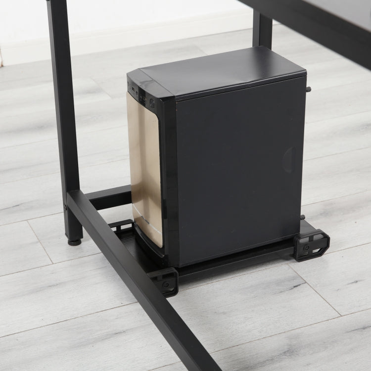 [US Warehouse] Home Office School L-Shape Corner Table Computer Desk (Black)