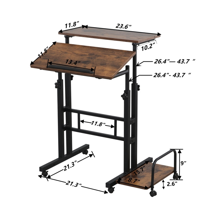 [US Warehouse] Multi-function Home Office Computer Desk Drawing Table (Brown)