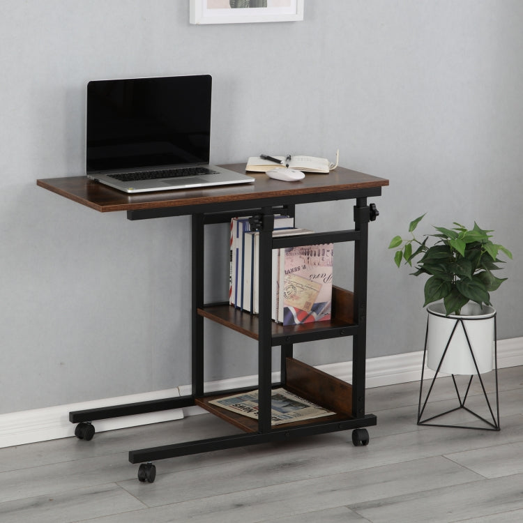 [US Warehouse] Adjustable Moveable Home Computer Desk Writing Table with Wheels