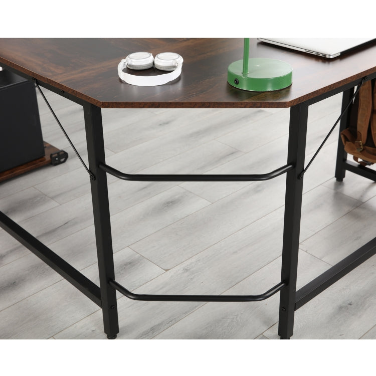 [US Warehouse] Modern Design Home Office School L-Shape Corner Table Computer Desk (Pella Oak)