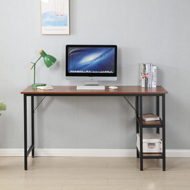 [US Warehouse] 55 Inch Home Oversized Study Table Computer Desk (Rustic Brown)