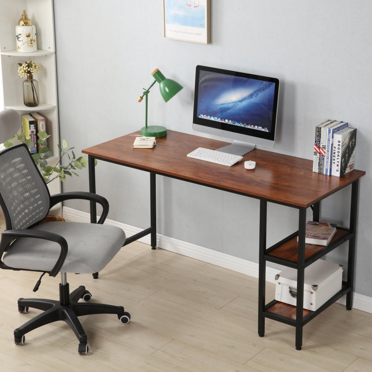 [US Warehouse] 55 Inch Home Oversized Study Table Computer Desk (Rustic Brown)